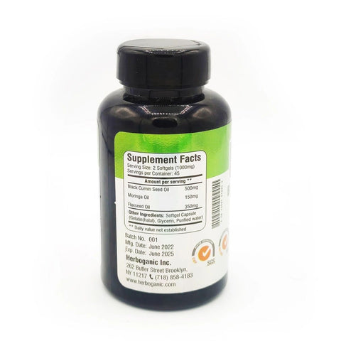 Black Seed, Moringa & Flaxseed Softgel Capsules