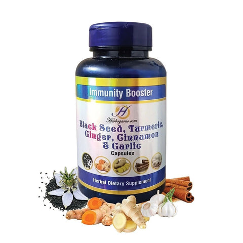 Black seed, Turmeric, Ginger, Cinnamoon & Garlic Capsules