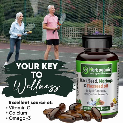Black Seed, Moringa & Flaxseed Softgel Capsules