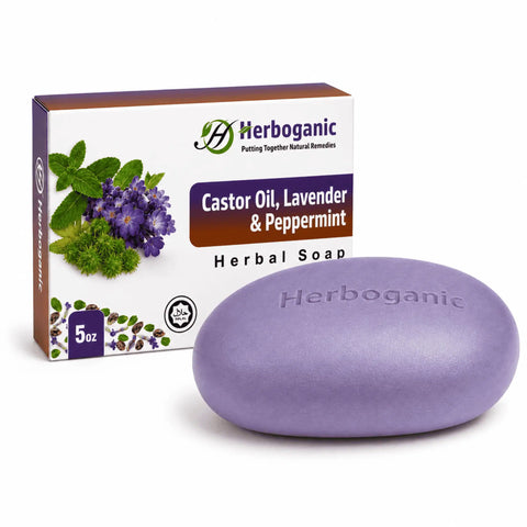 Castor Oil, Lavender and Peppermint Herbal Soap