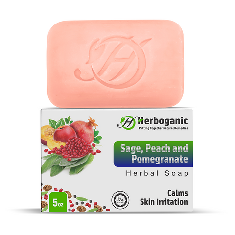 Sage, Peach and Pomegranate Herbal Soap