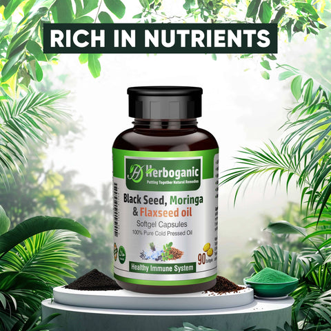 Black Seed, Moringa & Flaxseed Softgel Capsules