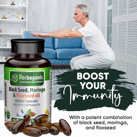 Black Seed, Moringa & Flaxseed Softgel Capsules