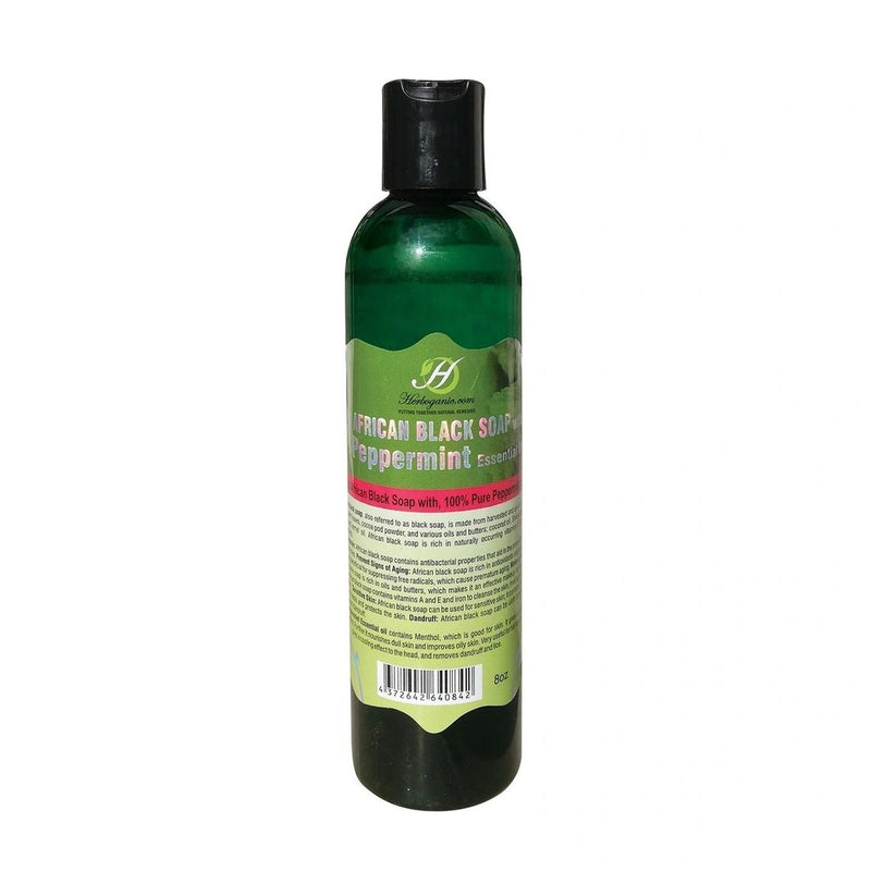 African Black Soap Liquid With Peppermint Essential Oil (Wholesale)