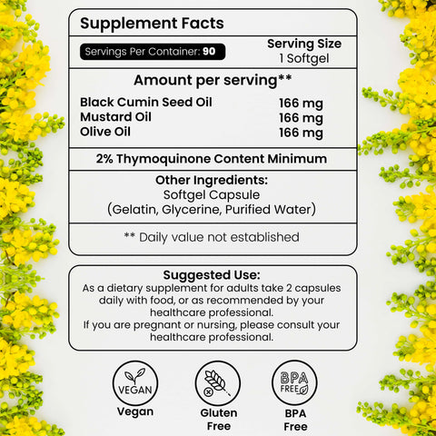 Black Seed, Mustard & Olive Softgel Capsules