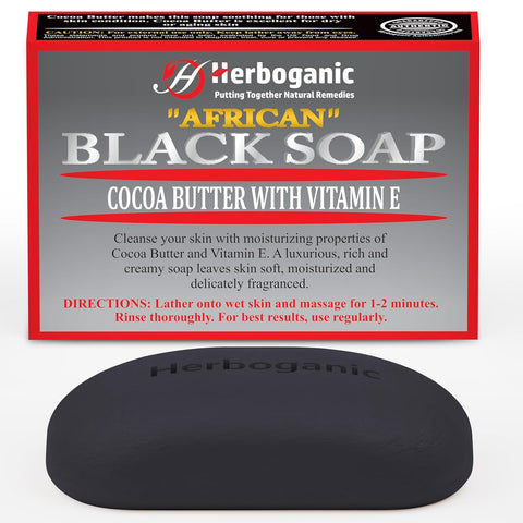 African Black Soap with Cocoa Butter Herbal Soap