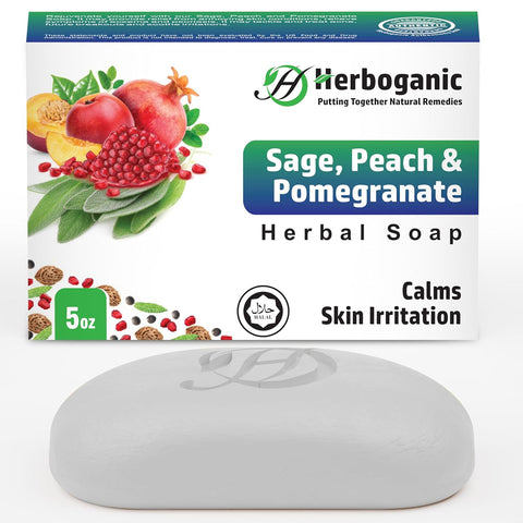Sage, Peach and Pomegranate Herbal Soap