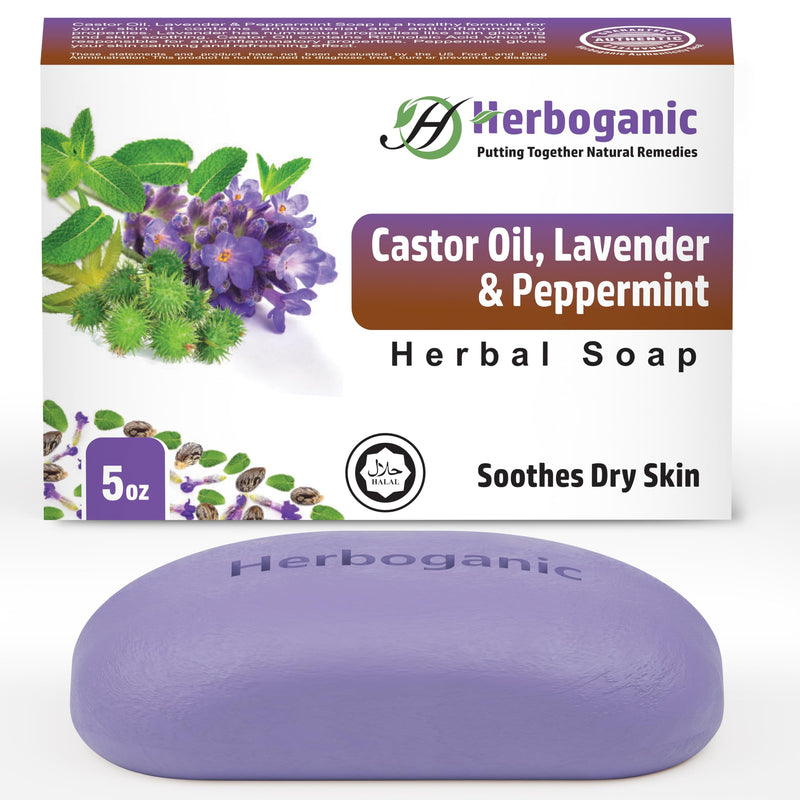 Castor Oil, Lavender and Peppermint Herbal Soap
