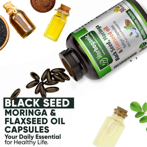 Black Seed, Moringa & Flaxseed Softgel Capsules